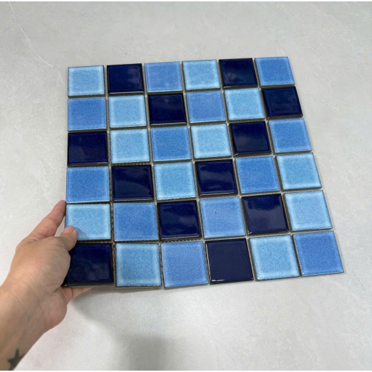 Gạch Mosaic Hồ Bơi  Xanh Biển MHG 668 – Sắc lam của sự thư giãn và tinh tế BHHOMETILES