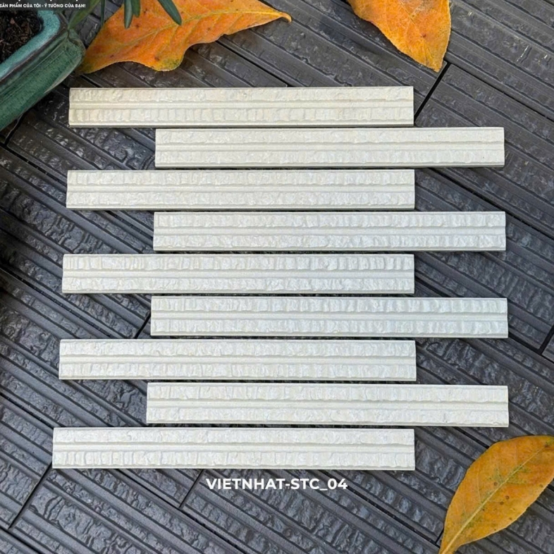Gạch Đũa Giả Cổ Trắng Ngà 268x245mm STC 04