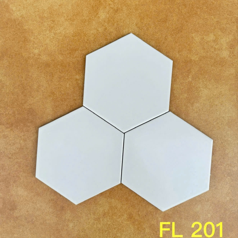 Gạch Lục Giác 20x23Cm Trắng Trơn LG 201