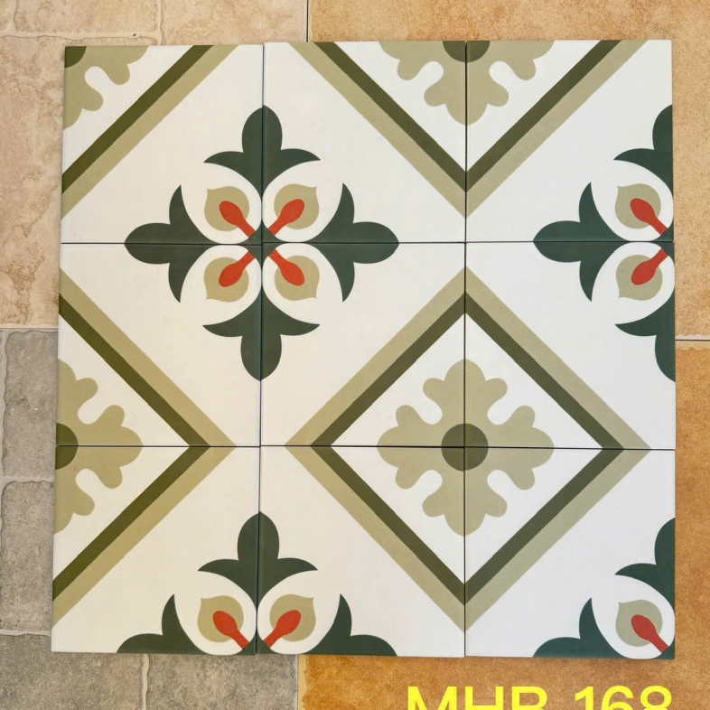 Gạch bông họa tiết hoa ngẫu hứng 200x200mm GB 168