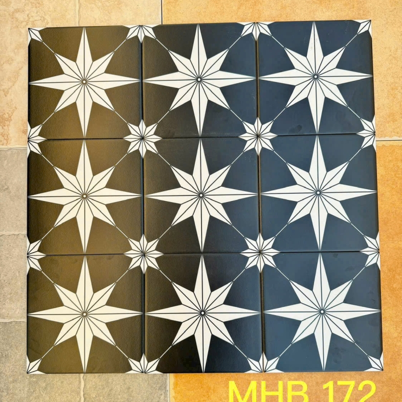 Gạch bông 200X200MM ngôi sao lớn nhỏ xen kẽ GB 172