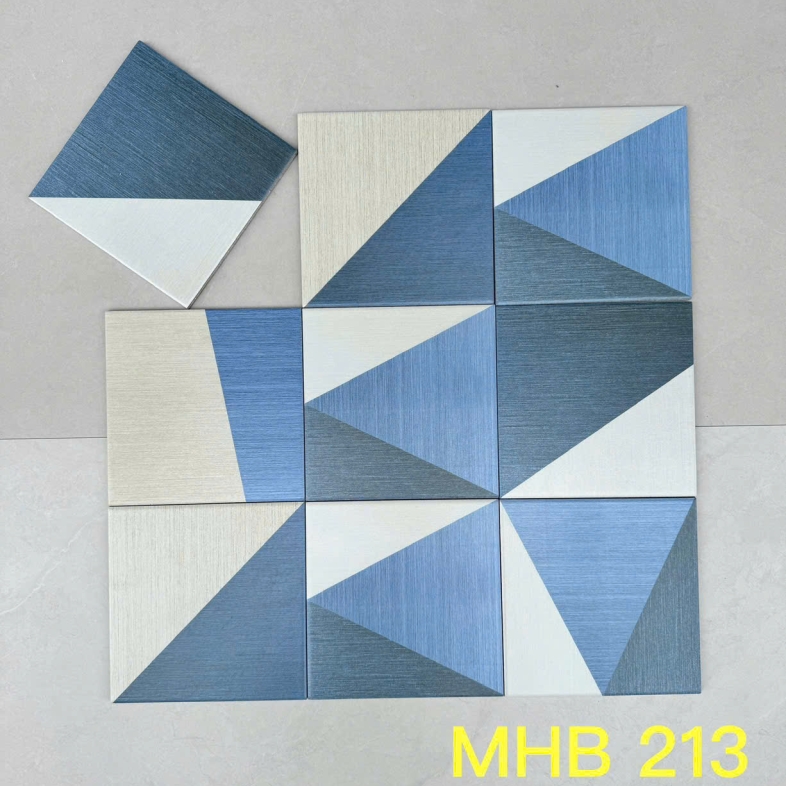 Gạch bông 200X200MM hoa văn đen kiểu lưới vuông GB 213