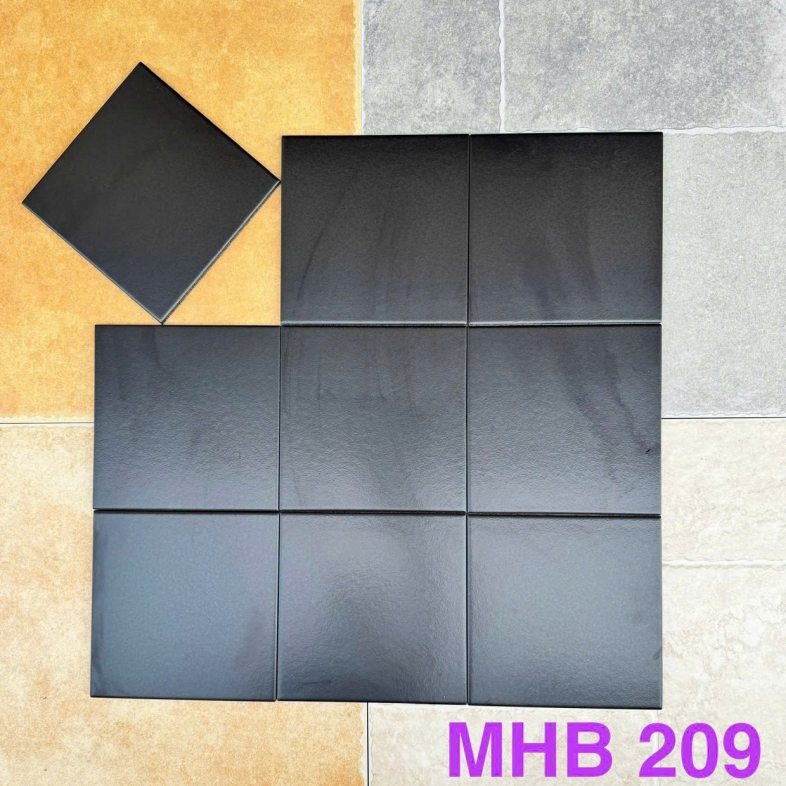 Gạch bông 200x200 – Đen trơn hiện đại GB 209