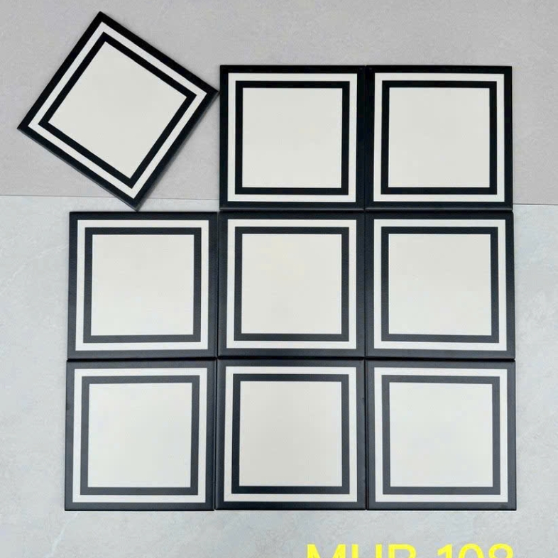 Ô vuông cổ điển 200x200mm – Họa tiết đơn giản tinh tế GB 108