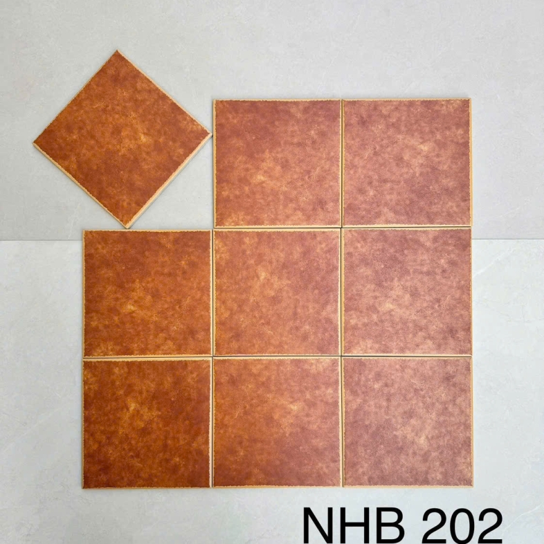 Gạch bông 200X200MM hoa văn nghệ thuật nâu đất GB 202