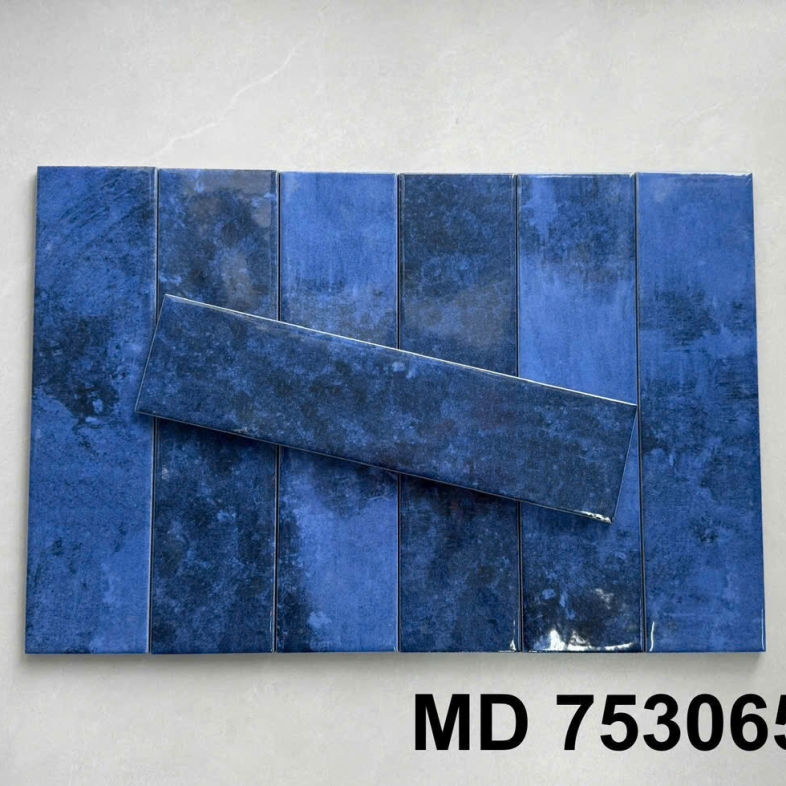 Gạch Thẻ Màu Xanh Biển Sâu 75x300mm – Thanh Lịch & Tĩnh Lặng Cho Không Gian AQUA 75365
