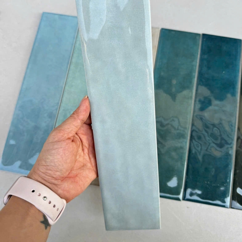 Gạch Thẻ Màu Xanh Ngọc 75x300mm – Tươi Mát & Trẻ Trung Cho Phòng Tắm AQUA P2