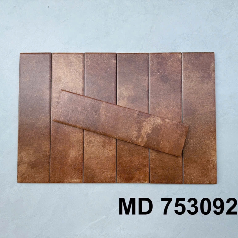 Gạch Thẻ Màu Nâu Hạt Dẻ 75x300mm – Ấm Cúng & Tự Nhiên Cho Không Gian Sống AQUA 75392