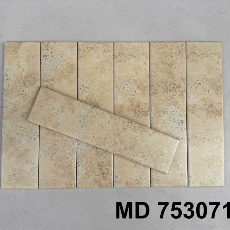 Gạch Thẻ Tông Đất Handmade 75x300mm – Bề Mặt Thô Mộc, Màu Tự Nhiên Cực Cá Tính AQUA 75371