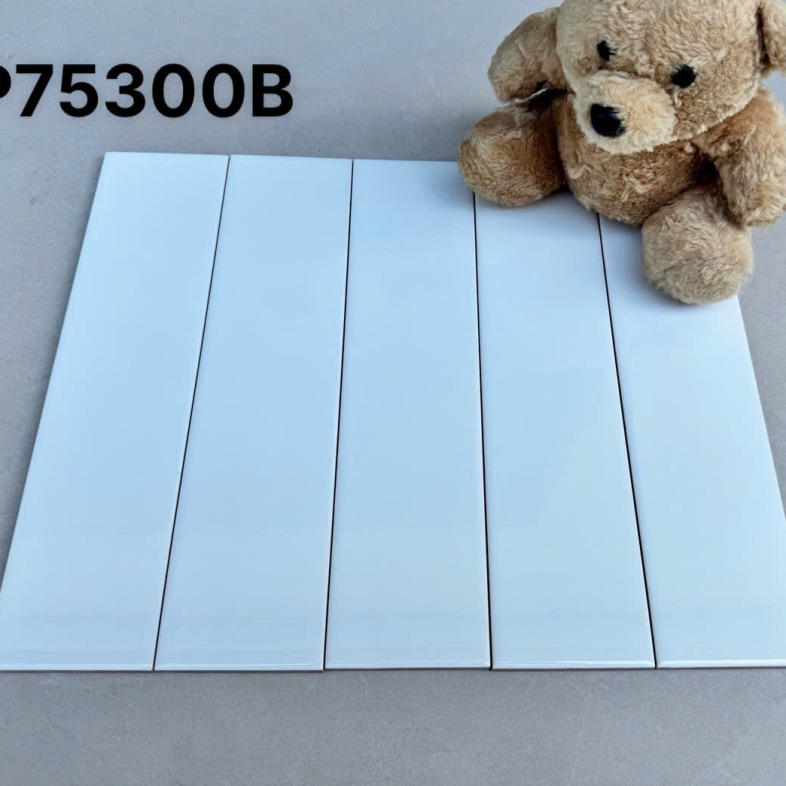 Gạch thẻ trắng bóng 75x300mm – Phong cách tối giản thanh lịch AQUA 75300B