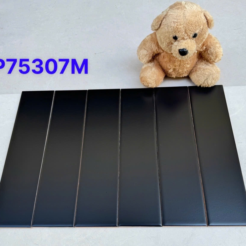 Gạch thẻ đen mờ 75x300mm – Tối giản, cá tính hiện đại AQUA 75307M