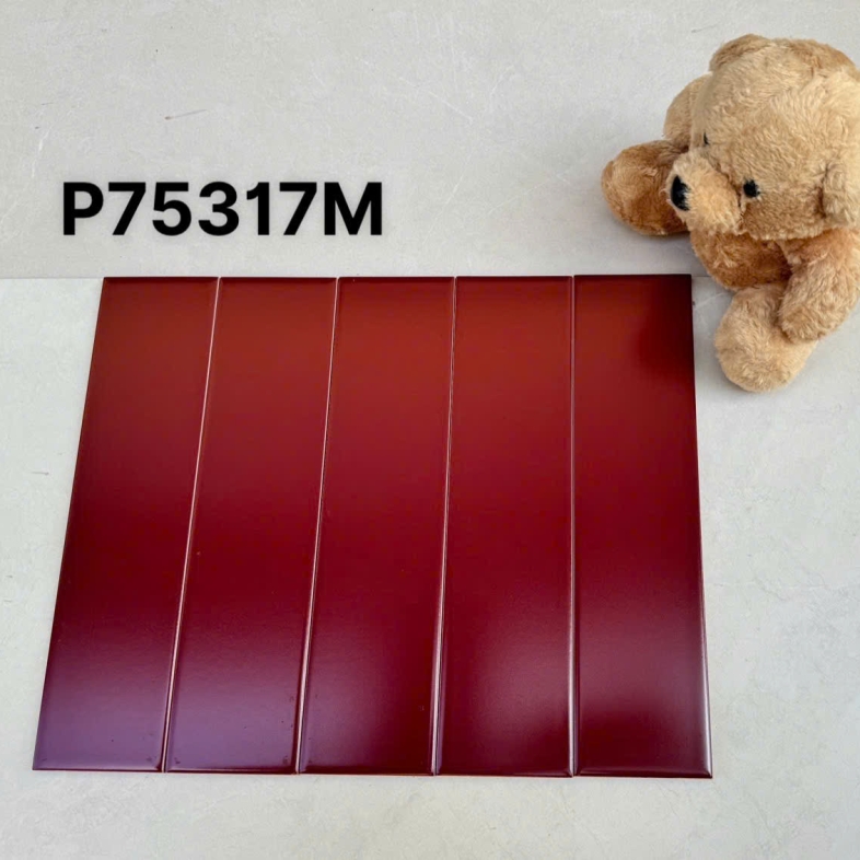 Gạch thẻ đỏ cherry mờ 75x300mm – Cá tính và hiện đại AQUA 75317M 