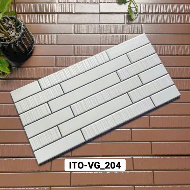 Gạch ITO 25x50cm Trắng Vân Đá Tự Nhiên VG 204