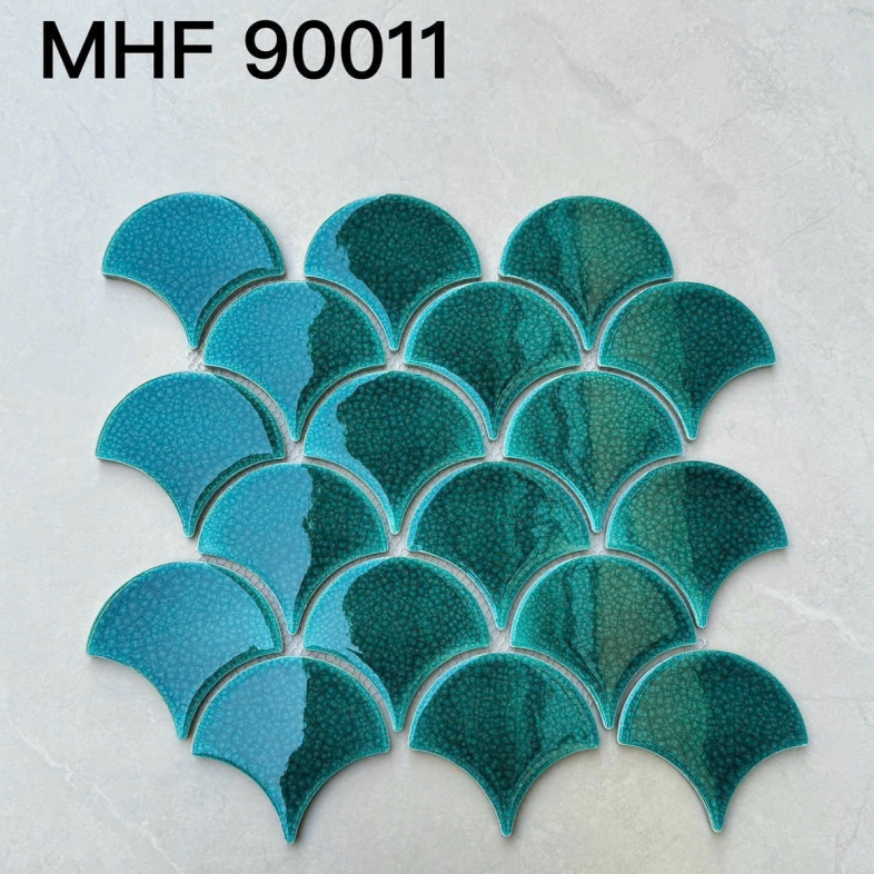 Gạch Vảy Cá Men Rạn MHF 90011 Xanh Bạc Hà 290x274x6mm – Tươi Mát Cho Nhà Phố Hiện Đại