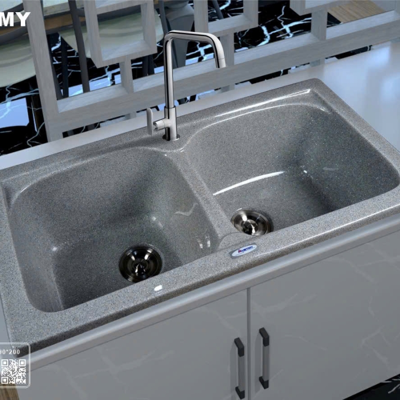 Chậu Đá Rửa Chén Nhân Tạo 2 Ngăn DuoStone S2N-10