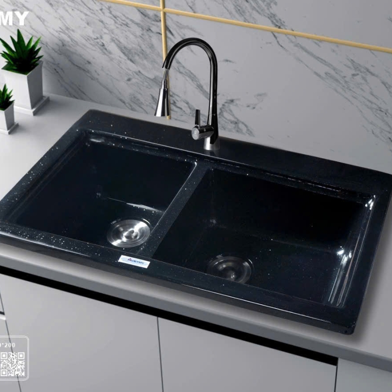 Chậu Đá Rửa Chén Nhân Tạo 2 Ngăn StoneDuo S2N-13