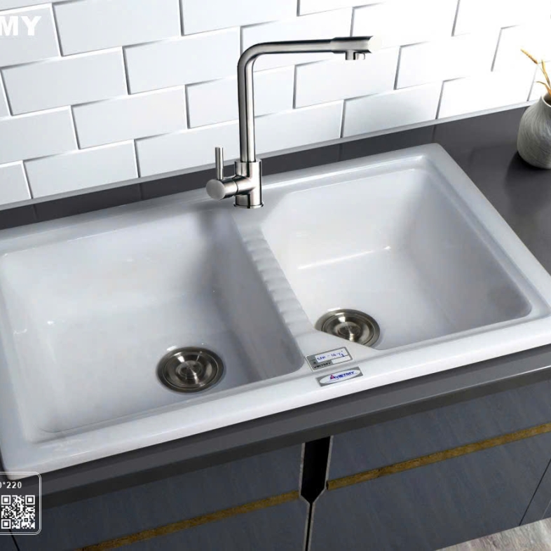 Chậu Đá Rửa Chén Nhân Tạo 2 Ngăn DualElegance S2N-14