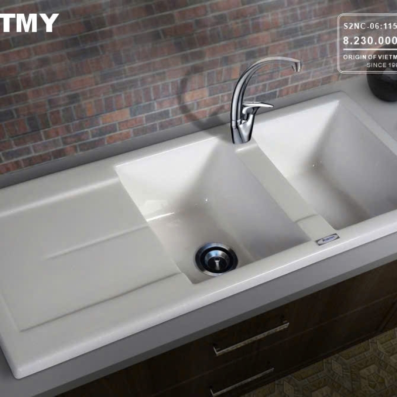 Chậu Đá Kyoto – 2 Ngăn & Bàn Chờ Đa Năng S2NC-06