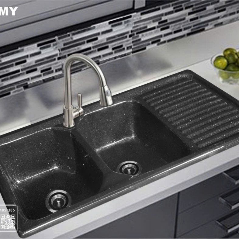 Chậu Đá Rửa Chén Nhân Tạo 2 Ngăn DualModern S2NC-02