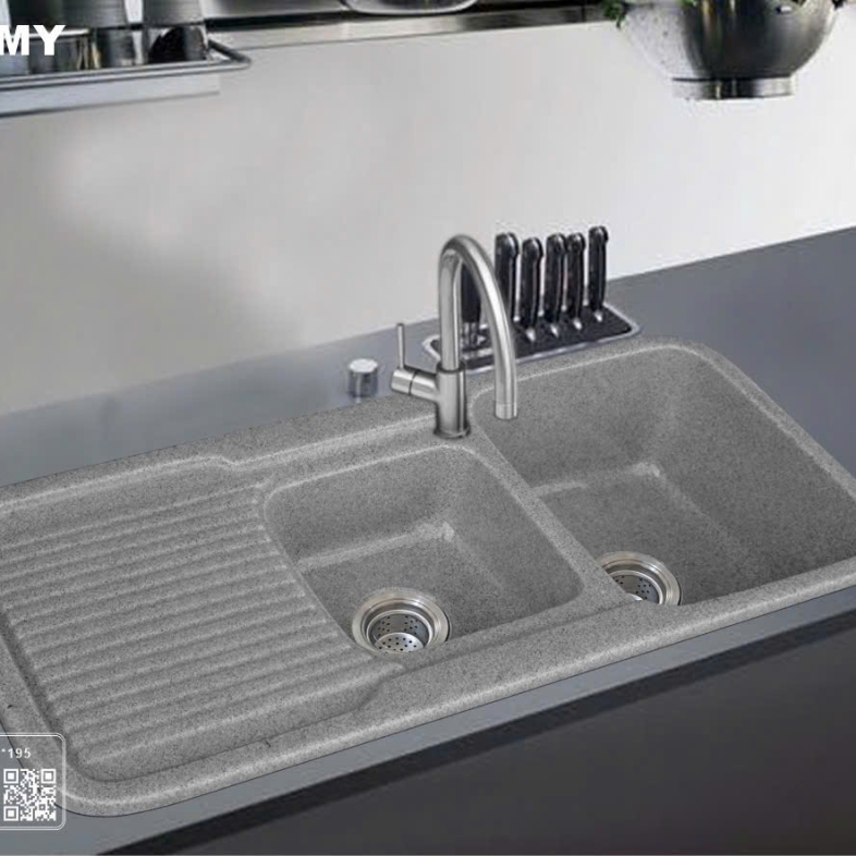 Chậu Đá Rửa Chén Nhân Tạo 2 Ngăn TwinStone S2NC