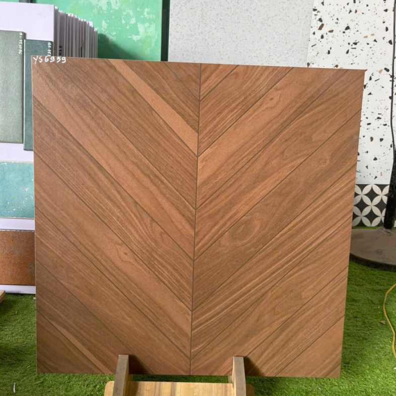 Gạch vân gỗ Indochine Brown 60x60 YS 6959 – Sắc trầm của tinh hoa Đông Dương