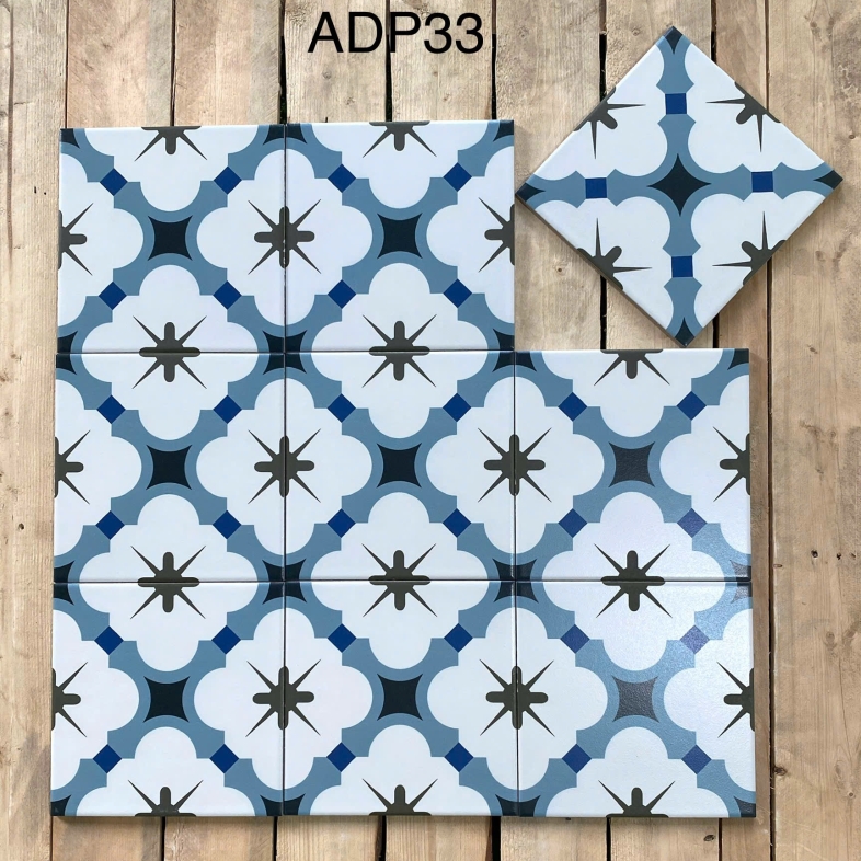 🌊 Gạch bông ADP33 – Hơi thở Vintage Địa Trung Hải trong từng viên gạch