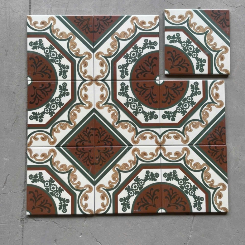 🌾 Gạch bông porcelain 20x20cm – Sắc nâu đất hoài niệm, vẻ đẹp vượt thời gian ADP 29