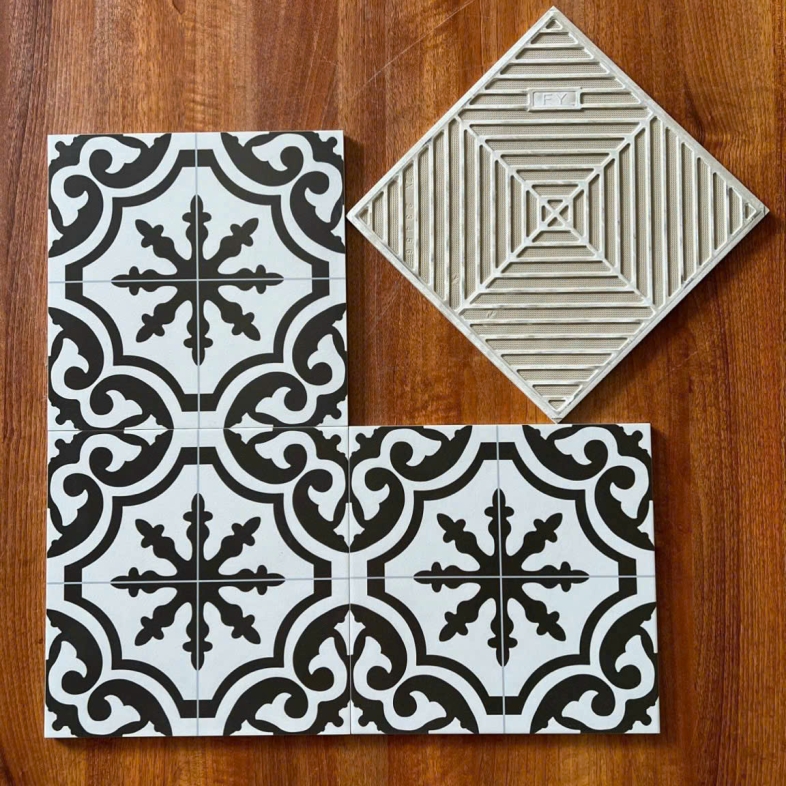 🖤 GẠCH BÔNG 300x300mm CỔ ĐIỂN MF3105 BHHOMETILES – SẮC ĐEN TRẮNG KINH ĐIỂN, THANH LỊCH MỌI KHÔNG GIAN