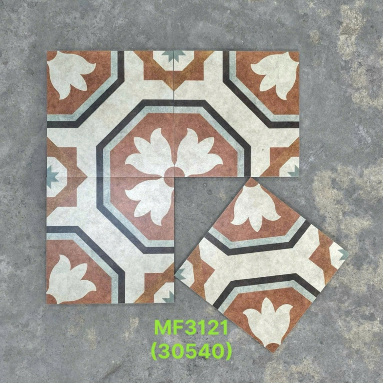 🧱 GẠCH BÔNG 300x300mm CỔ ĐIỂN MF3121 BHHOMETILES – ẤM ÁP & VỮNG CHẮC NHƯ CHẤT MỘC XƯA