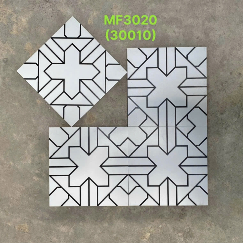 GẠCH BÔNG 300x300mm HÌNH HỌC MF3020 BHHOMETILES – ĐƯỜNG NÉT TỐI GIẢN, HIỆN ĐẠI VÀ TINH GỌN