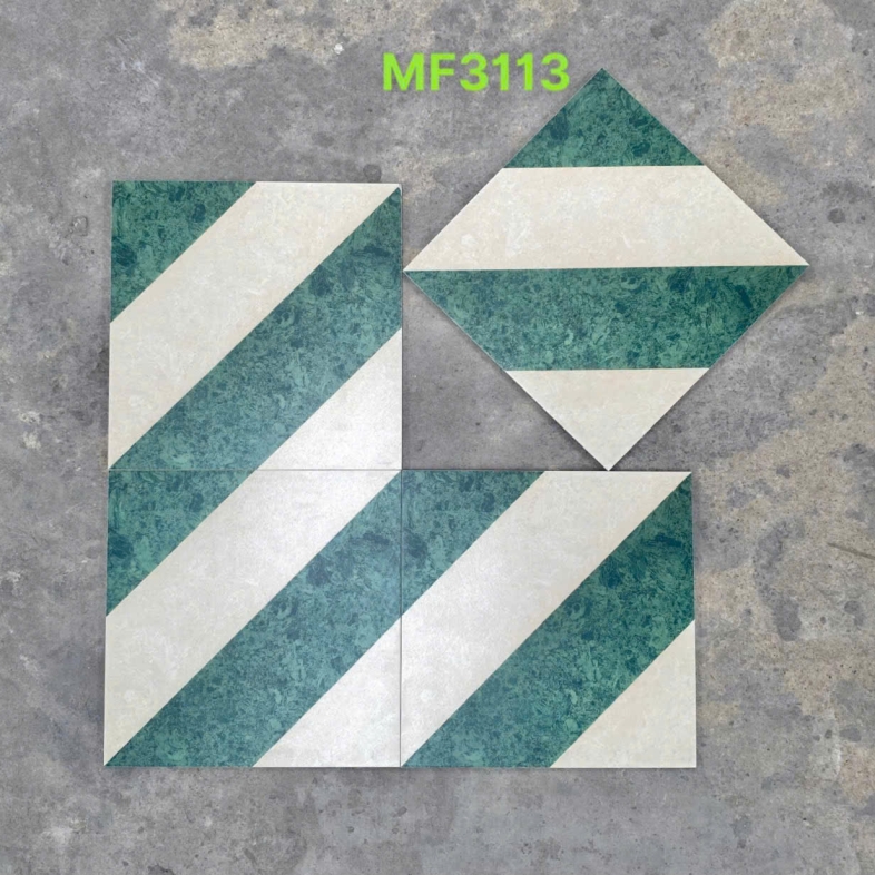 💚 GẠCH BÔNG MF3113 – THANH LỊCH & HIỆN ĐẠI TRONG TỪNG ĐƯỜNG SỌC 300x300mm BHHOMETILES