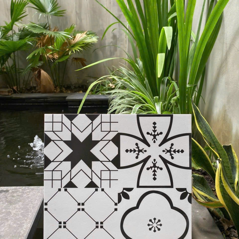 🖤 GẠCH BÔNG MIX NGẪU NHIÊN – MẢNG GHÉP NGHỆ THUẬT TRONG KHÔNG GIAN SỐNG 300x300mm BHHOMETILES