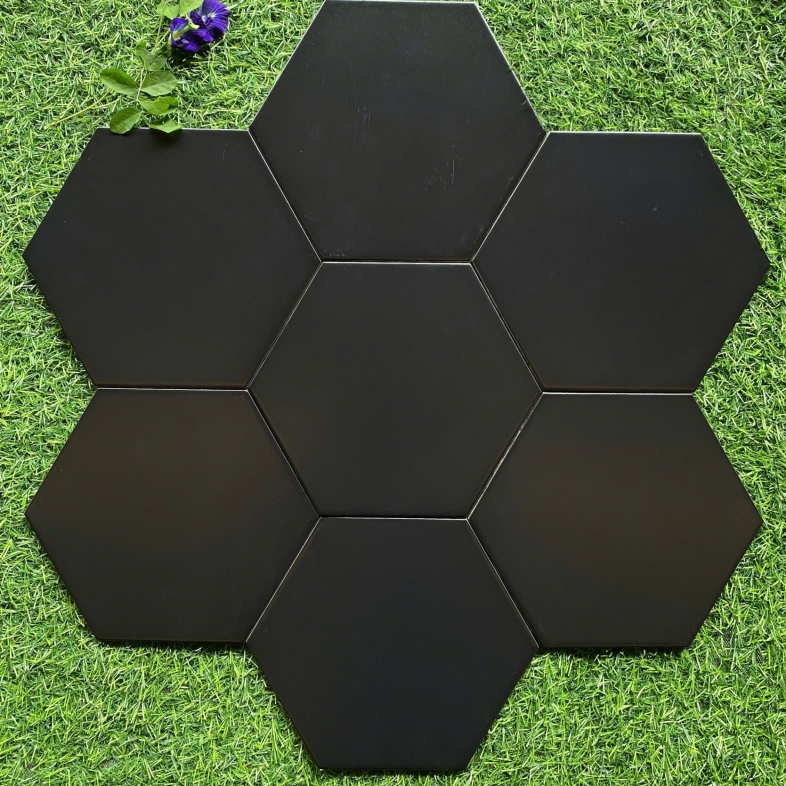 ⚫ GẠCH LỤC GIÁC 20x23cm PORCELAIN ĐEN NHÁM – SẮC MÀU CỦA SỰ TINH TẾ VĨNH CỬU BHHOMETILES