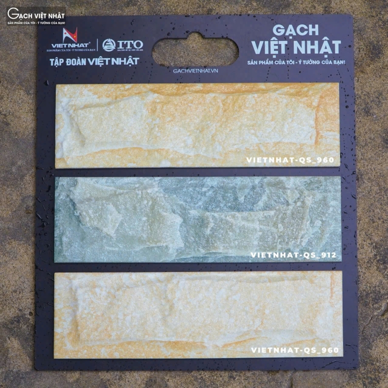 Gạch Thẻ Giả Đá 9x30cm Việt Nhật Ốp Tường Rào Mới Nhất