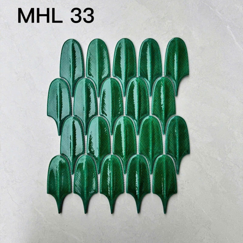 🌿 Gạch Mosaic Lá MHL 33 – Vẻ đẹp thiên nhiên trong từng đường nét BHHOMETILES