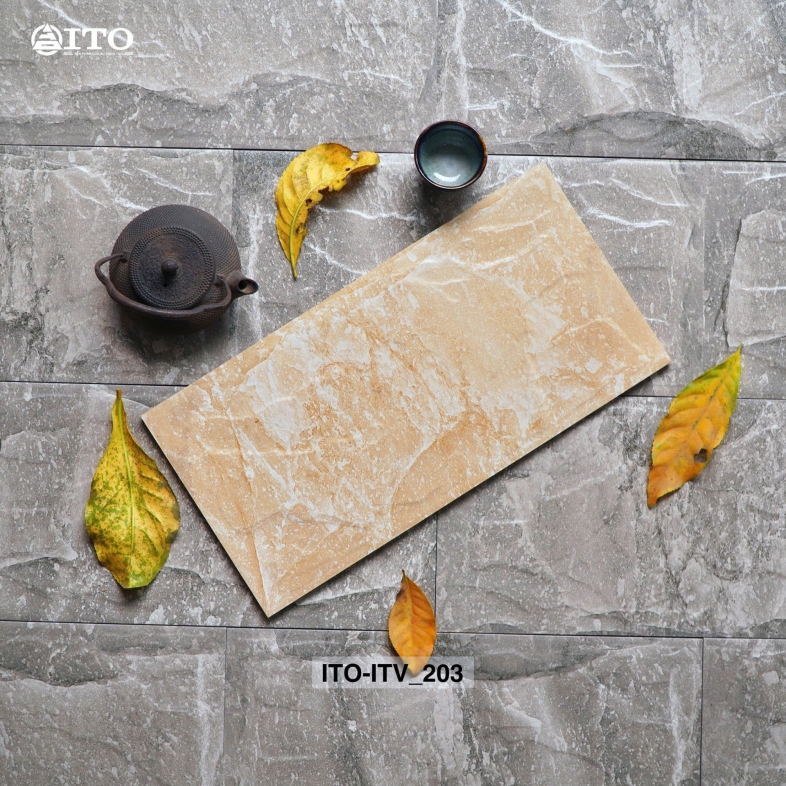 Gạch 𝗜𝗧𝗢 𝟮𝟬𝘅𝟰𝟬cm – ITV 203 Màu Vàng Giả Đá Mang Giá Trị Thẩm Mỹ Và Phong Thủy Cho Công Trình ✨