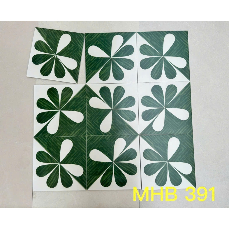 Gạch bông 300x300mm xanh lam hoa cổ điển GB 391