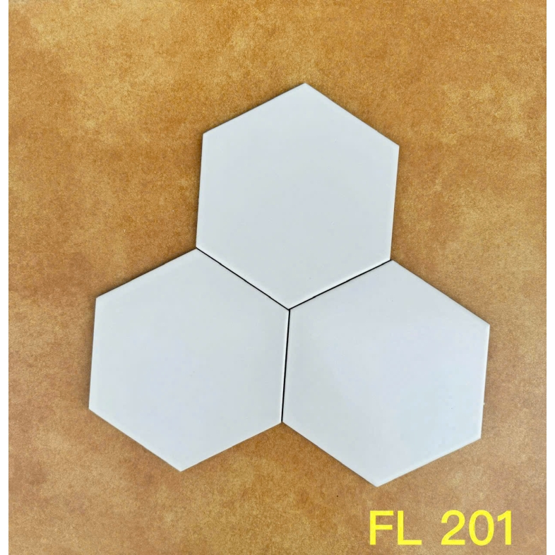 Gạch Lục Giác 20x23Cm Trắng Trơn LG 201
