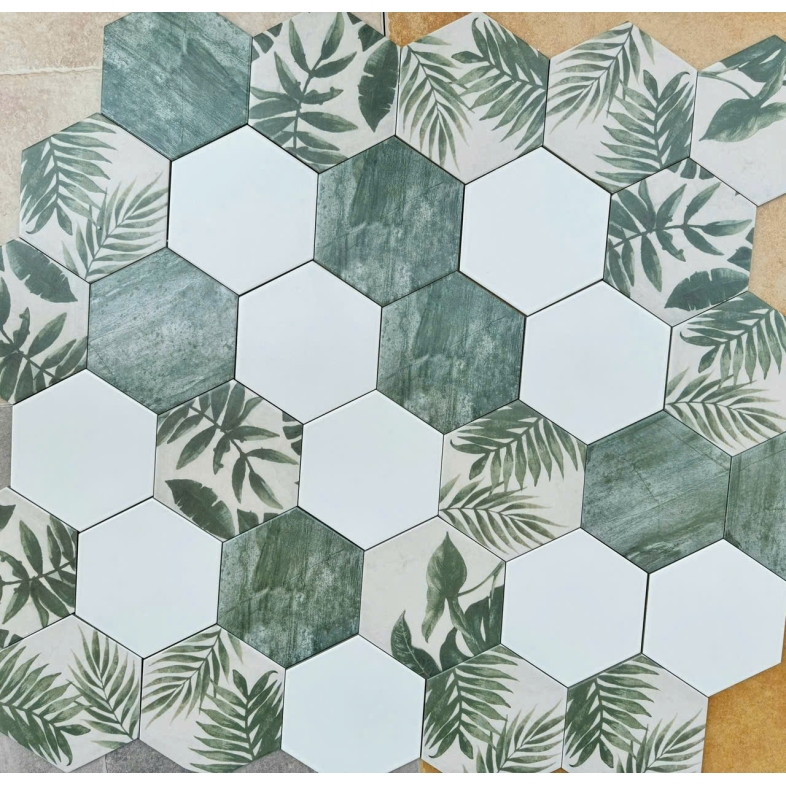Gạch Lục Giác 20x23cm Màu Xanh Lá Cây LG 001