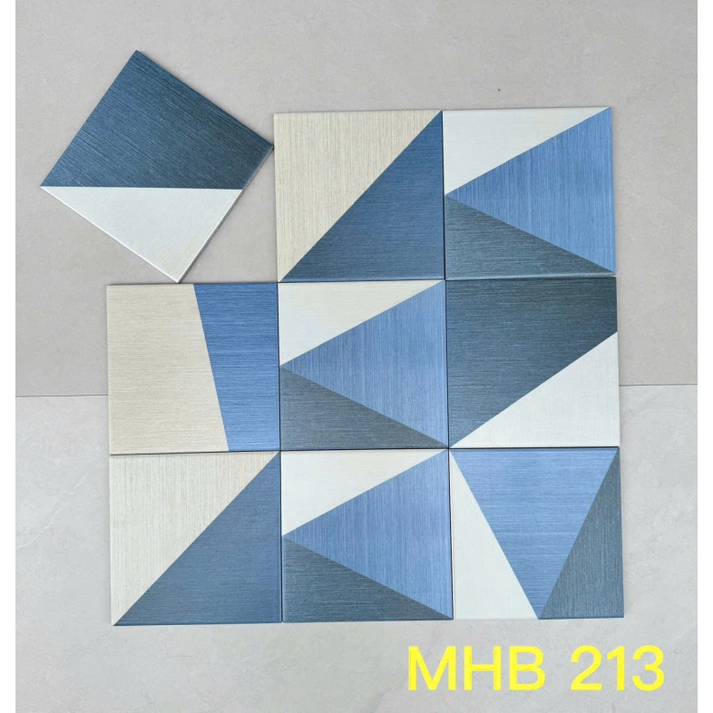 Gạch bông 200X200MM hoa văn đen kiểu lưới vuông GB 213