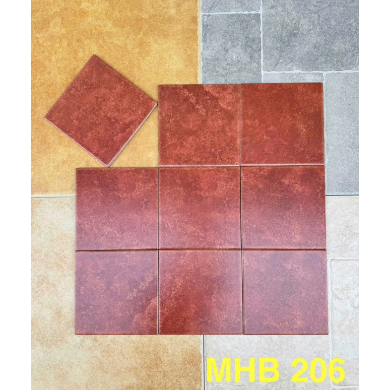 Gạch bông 200x200 – Họa tiết Đông Dương nâu đất GB 206