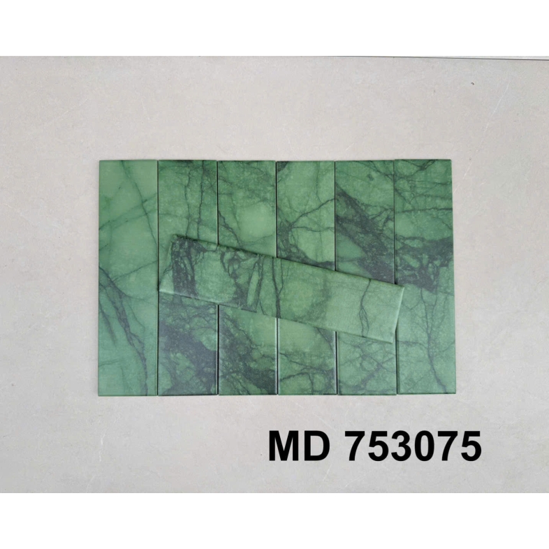 Gạch Thẻ Xanh Rêu Matte 75x300mm – Sơn Mờ, Đẳng Cấp & Giàu Chất Thiết Kế AQUA 75375