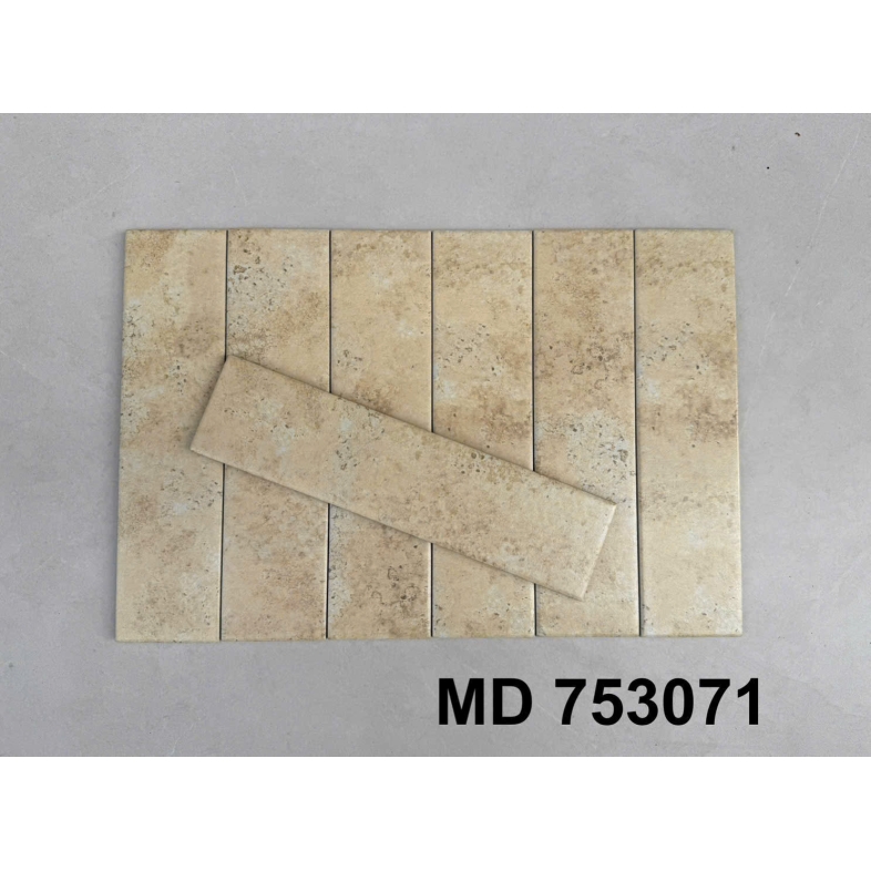 Gạch Thẻ Tông Đất Handmade 75x300mm – Bề Mặt Thô Mộc, Màu Tự Nhiên Cực Cá Tính AQUA 75371