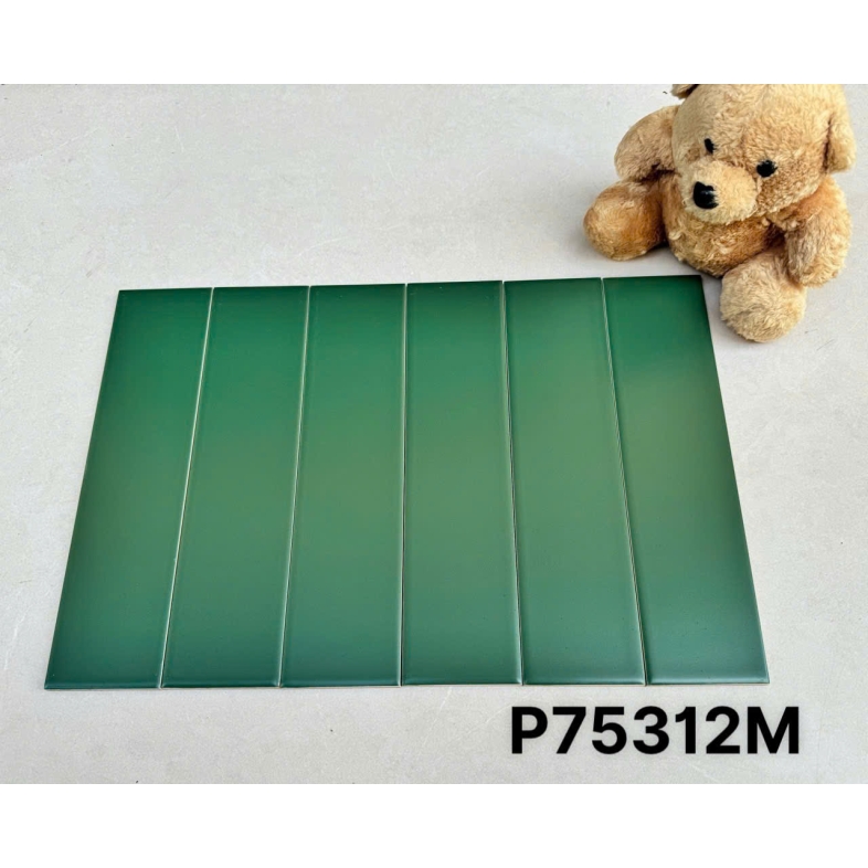 Gạch thẻ xanh rêu đậm mờ 75x300mm – Phong cách rustic cá tính AQUA 75312M