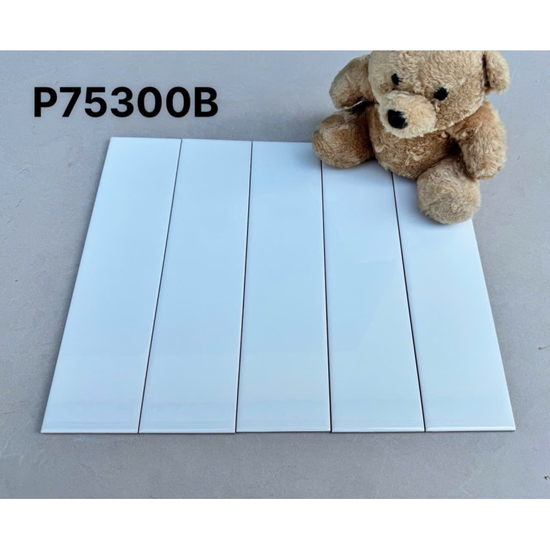 Gạch thẻ trắng bóng 75x300mm – Phong cách tối giản thanh lịch AQUA 75300B