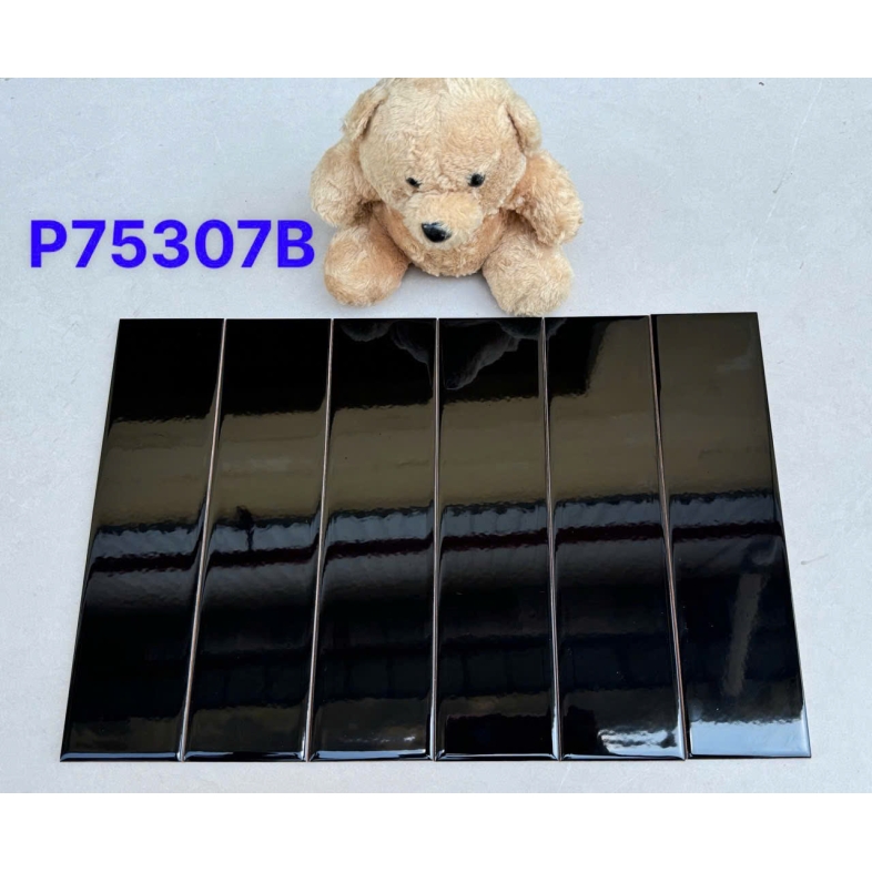 Gạch thẻ đen bóng 75x300mm – Hiện đại & đẳng cấp AQUA 75307B