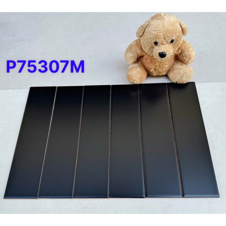 Gạch thẻ đen mờ 75x300mm – Tối giản, cá tính hiện đại AQUA 75307M