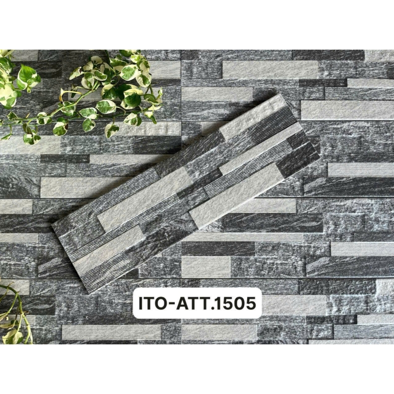 Đá ITO 15x50cm Xám Than Vân Đá Tối Giản ATT 1505