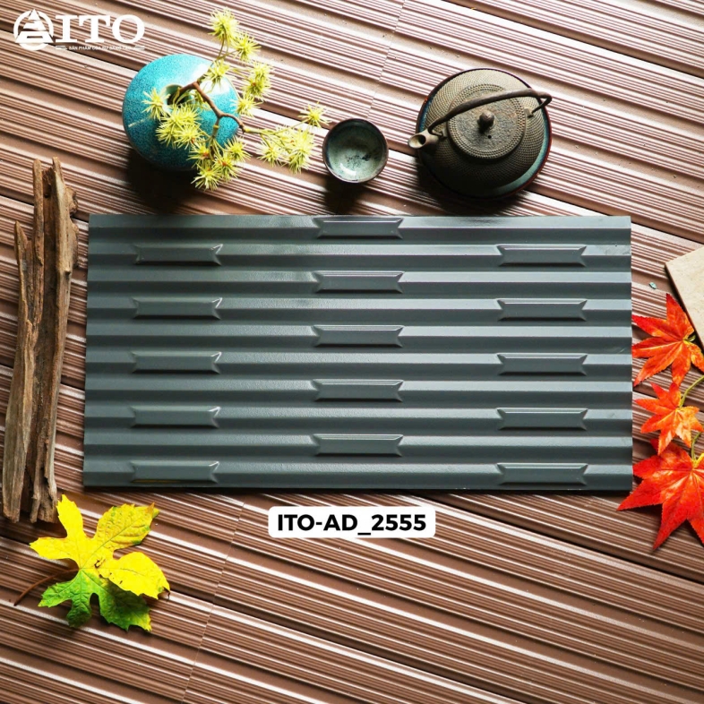 Gạch 25x50cm Trang Trí ITO Raku – Xám Lì Chống Bám Bẩn AD 2555