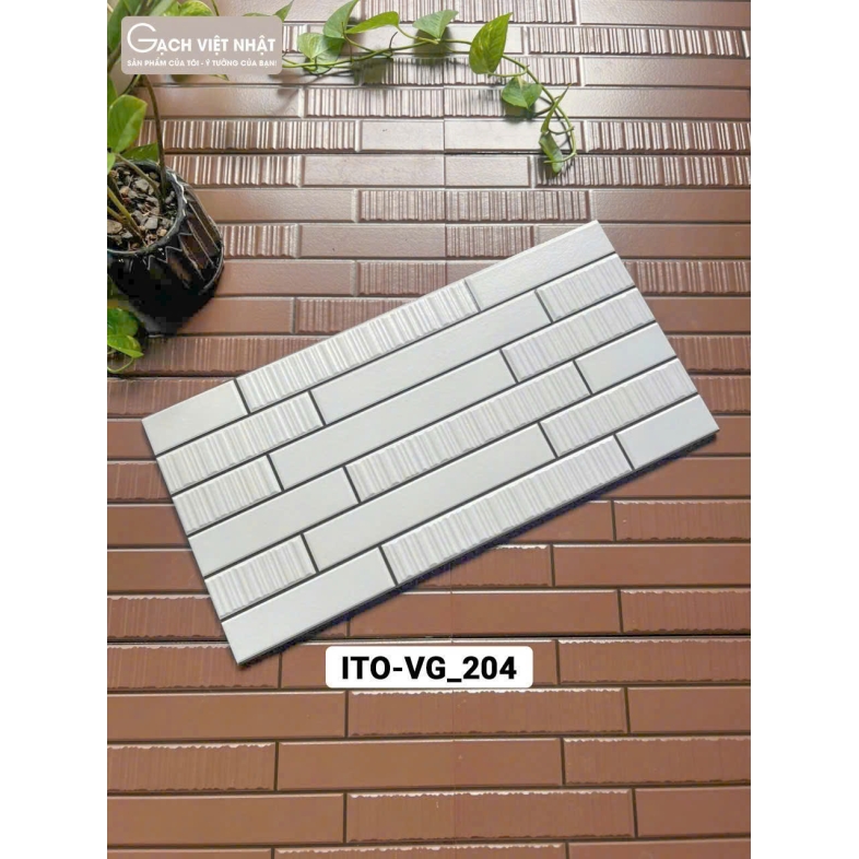 Gạch ITO 25x50cm Trắng Vân Đá Tự Nhiên VG 204